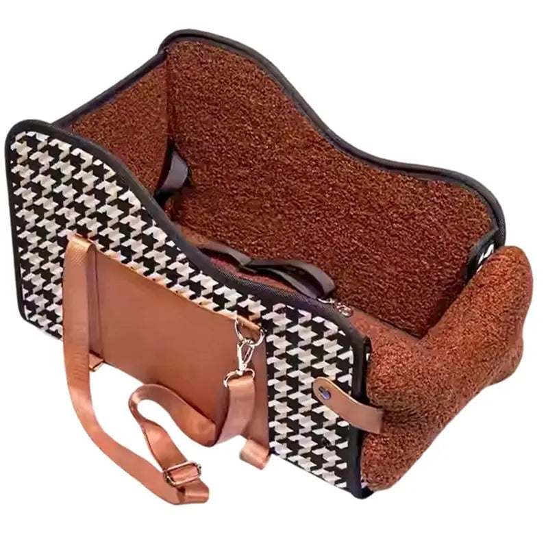 FYBL-Dog Car Seat Center Console For Small Dogs, Puppy Armrest Booster Seat, Universal Fit Design
