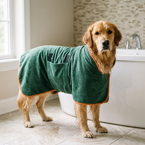 Super Absorbent Pet Towel Bathrobe for Large Dogs All-over Wrap Quick Drying Breathable Year-round Cleaning Dog Bathrobe Towels